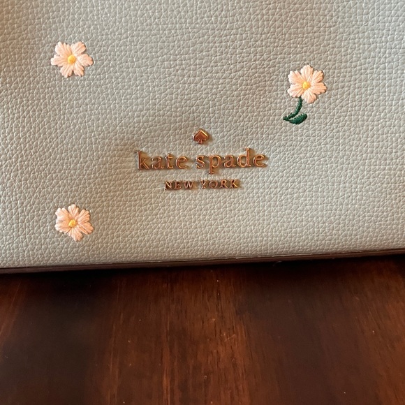 Kate Spade:Darcy Aphrodite Mint Green Floral Small Bucket CrossbodyBag- GoldTone - Picture 2 of 16